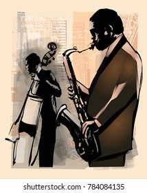 Jazz in New York - vector illustration