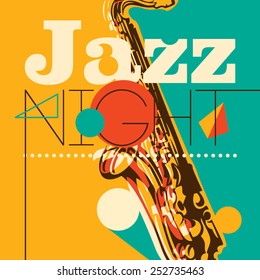 Fondo de la noche de jazz. Ilustración vectorial.