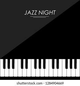 Jazz night piano black background card