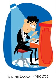 Jazz pianist at the piano