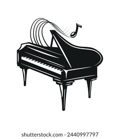 jazz piano instrument illustration vector