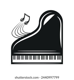 jazz piano music illustration vector