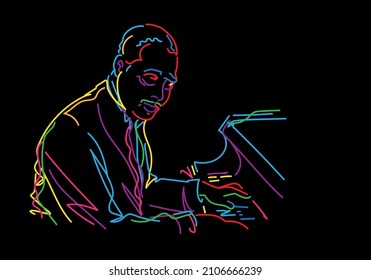 Ilustración vectorial del piano de jazz