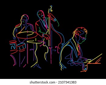 Jazz piano player vector illustration