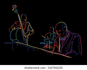 Jazz Piano Player Vector Illustration