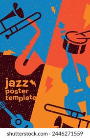 Afiche del Jazz. Plantilla o fondo del Vector