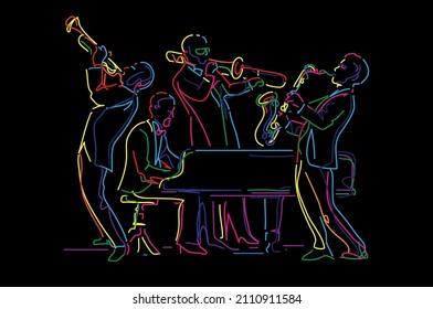 Jazz Quartet Abstract Vector Illustration