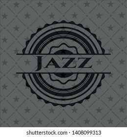 Jazz realistic black emblem. Vector Illustration. Detailed.