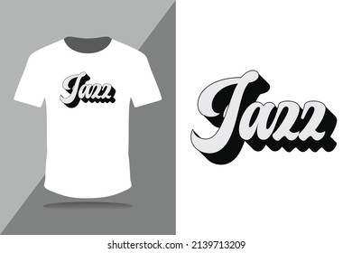 Jazz Retro-Typografie für T-Shirt-Stempel, Teeabdruck, Bekleidung, Mode-Slogan, Badge, Etikettenbekleidung, Jeans und Freizeitbekleidung