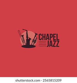 Jazz retro vintage music instrument logo design