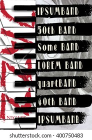 Jazz, rock or blues music poster template. Abstract grunge background for flyer, brochure, banner.