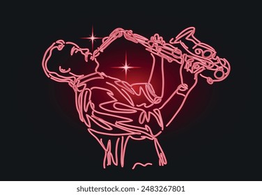 Jazz sax player neon sign