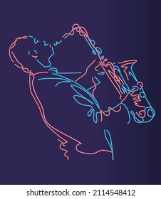 Jazz-Saxspieler, Vektorgrafik