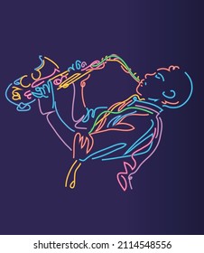 Jazz sax  player vector illustration