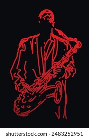 Jazz sax player vector illustration