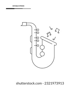 Jazz Saxophone Icon Vector Design.