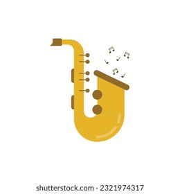 Jazz Saxophone Icon Vector Design.