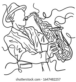 Jazz saxophone player. abstract vector illustration for jazz poster