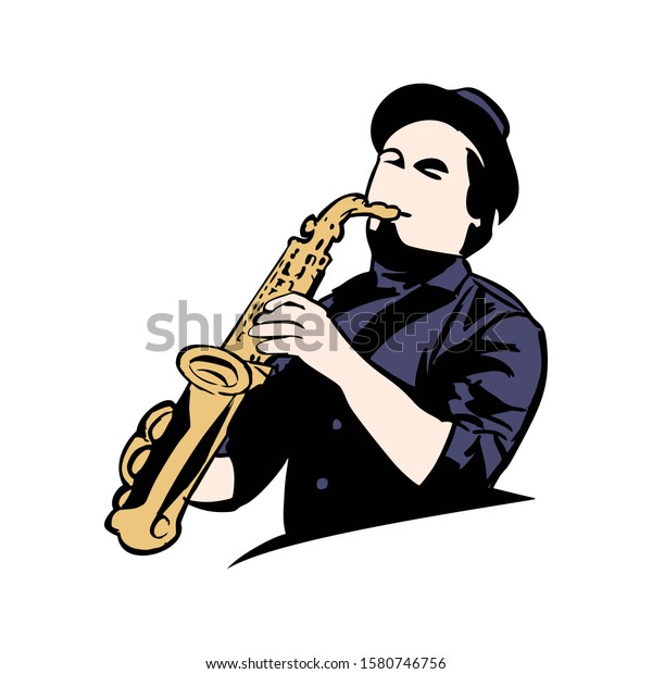 Jazz Saxophone Player Clip Art Vector Stock Vector (Royalty Free ...