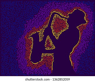 Jazz saxophone player. Vector abstract illustration for jazz poster.