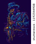 Jazz saxophone player. vector illustration for jazz poster.