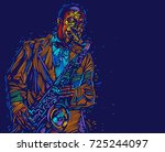 Jazz saxophone player. vector illustration for jazz poster.