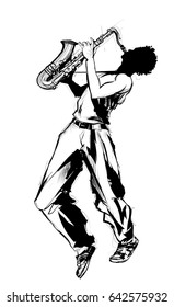 Reproductor saxofónico de jazz - ilustración vectorial