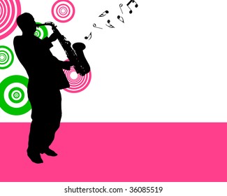 Jazz saxophonist theme. Vector illustration for design use.