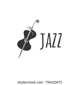 Jazz sign for logo. Music. Contrabass