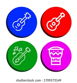 jazz simple icons set. Contains such icons as Guitar, Bongo, can be used for web, mobile and logo