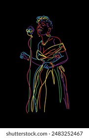 Jazz Sänger Neon Zeichen Vektorillustration