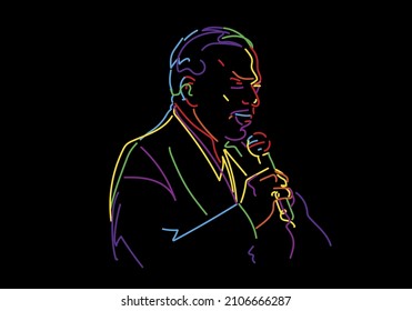 Ilustración vectorial del retrato del cantante de jazz