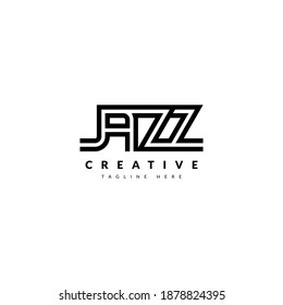 JAZZ-Logo für die Kombination aus Streifen. Typografie für Firmenlogo und Firmenlogo.