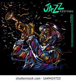 Jazz Trumpet Player Vector Illustration Jazz Stock Vector (Royalty Free ...