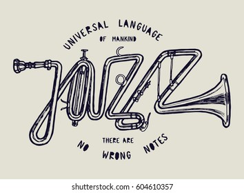 jazz trumpet print. vintage jazz music poster print.