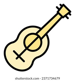 Jazz ukulele icon outline vector. Guitar music. Art acoustic color flat