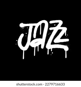 Jazz - Urban street art style graffiti wird. y2k cool slogan for tee t shirt or sweatshirt. textured hand drawn typographic illustration.