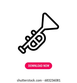 Jazz vector icon, The outlined symbol of instrument for jazz. Simple, modern flat vector illustration for mobile app, website or desktop app   
