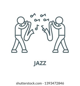 Jazz vector line icon, linear concept, outline sign, symbol