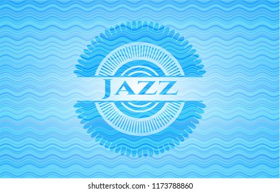 Jazz water wave emblem background.