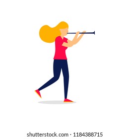 Jazz, woman playing the flute.