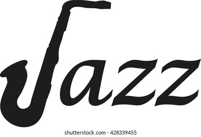 Jazz word with Saxophone