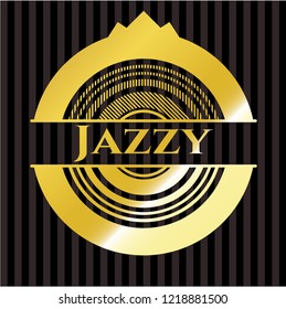 Jazzy golden badge or emblem