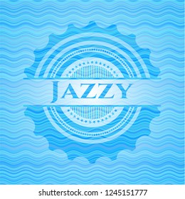 Jazzy water wave representation emblem.