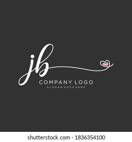 JB Beauty vector initial logo, handwriting logo of initial signature, wedding, fashion, jewelry, boutique, floral and botanical with creative template for any company or business.