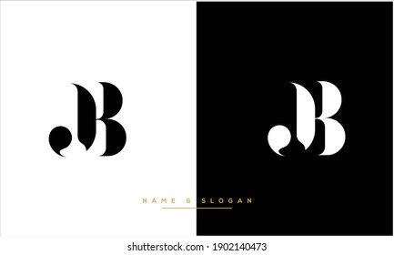 JB ,BJ Abstract Letters Logo Monogram