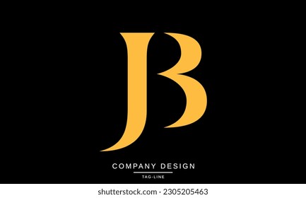 Monograma del logotipo de las letras abstractas JB, BJ