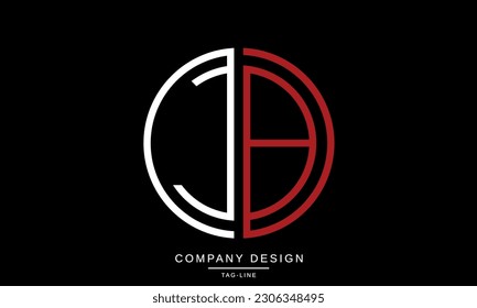 Monograma del logotipo de las letras abstractas JB, BJ
