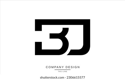 JB, BJ, Monogramm für abstrakte Buchstaben des Logos