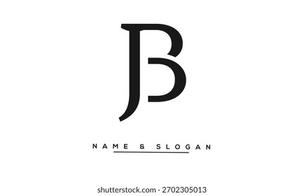 JB, BJ Letras Abstractas Logo Monograma
